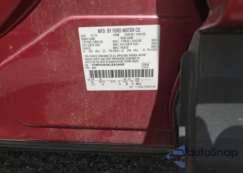 2020 Ford Edge Titanium from USA, damaged, VIN 2FMPK4K96LBA24488